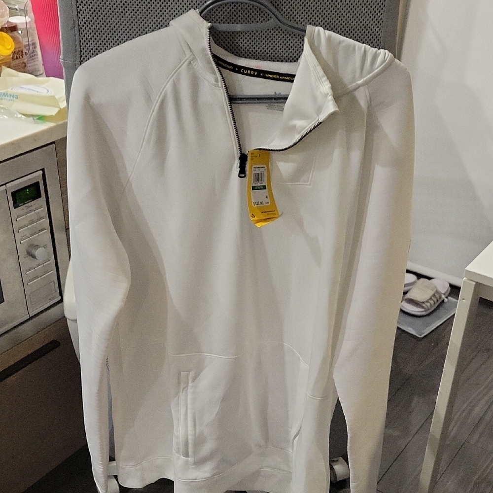 Under Armour x Steph Curry White and Black Half-Zip Jacket